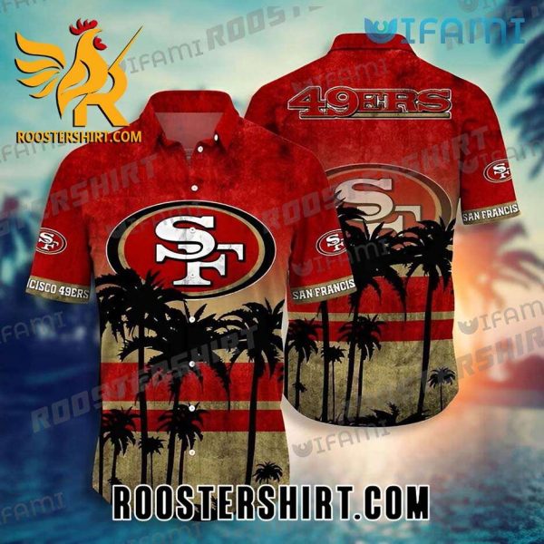 Coconut Tree Sunset San Francisco 49ers Hawaiian Shirt Gift For Fans