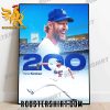 Congratulations Clayton Kershaw 200 Wins In Career MLB Poster Canvas