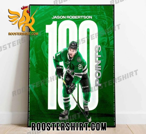 Congratulations Jason Robertson 100 Point Career NHL Poster Canvas