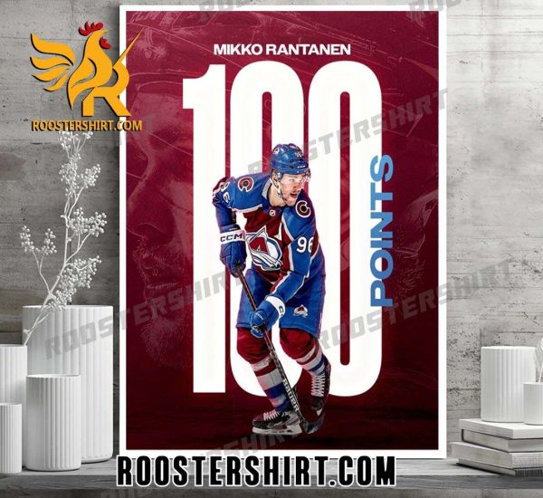 Congratulations Mikko Rantanen 100 Points Career High NHL Poster Canvas