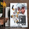 Congratulations Sidney Crosby 1500 Career Points NHL Poster Canvas