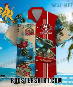 Custom Name Baby Yoda Star Wars San Francisco 49ers Hawaiian Shirt And Shorts