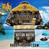 Custom Name Boston Bruins Hawaiian Shirt Logo Tropical Leaf For Bruins Fans