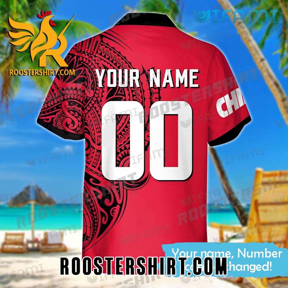 Custom Name Number Kansas City Chiefs Polynesian Pattern Hawaiian Shirt And Shorts