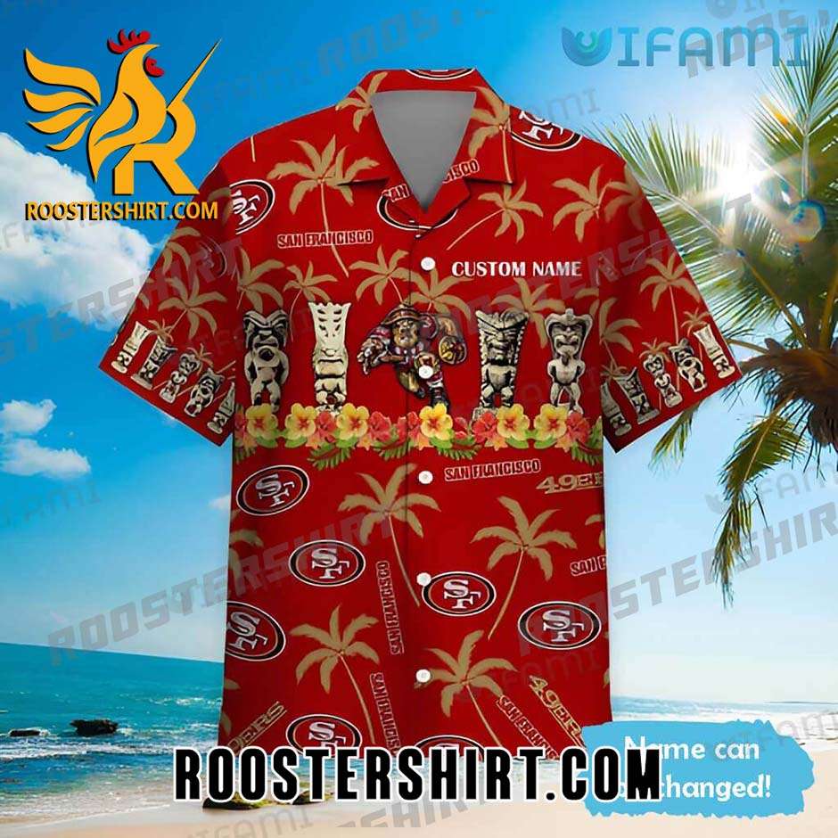 Custom Name Tribal Mascot San Francisco 49ers Hawaiian Shirt