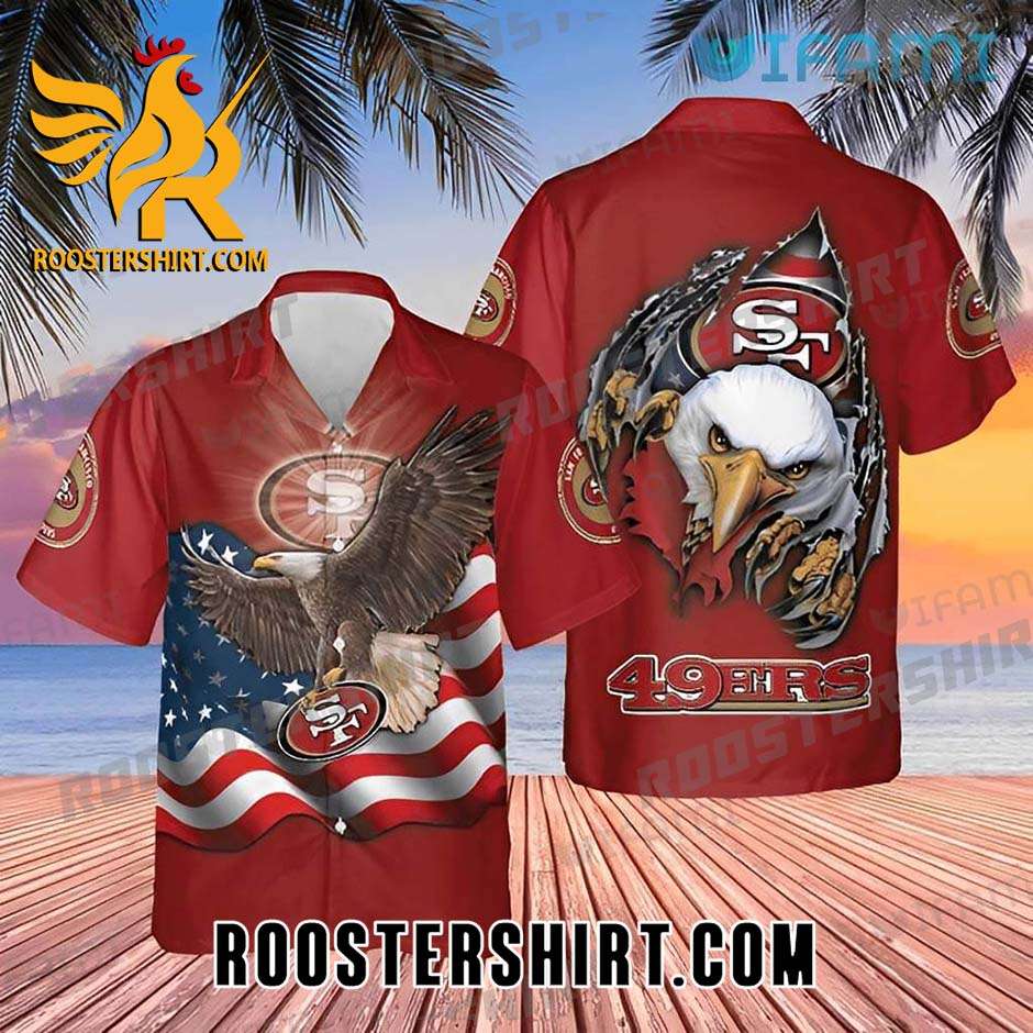 Eagle Usa Flag San Francisco 49ers Hawaiian Shirt Gift For Family