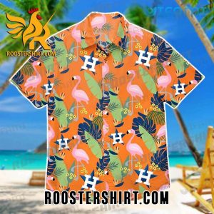 Flamingo Banana Leaf Tropical Houston Astros Hawaiian Shirt