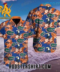 Florida Gators Hawaiian Shirt Flamingo Parrot Logo Gift For Gators Fans
