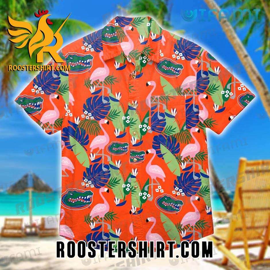 Florida Gators Hawaiian Shirt Flamingo Tropical Leaf Gift For Gators Fans