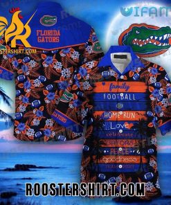 Florida Gators Hawaiian Shirt Football Love Peace Hibiscus Pattern Gift For Gators Fans