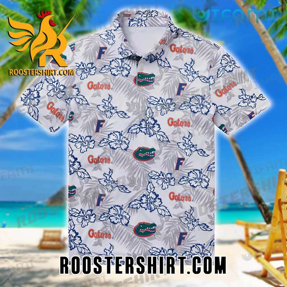 Florida Gators Hawaiian Shirt Hibiscus Logo Pattern Gift For Gators Fans
