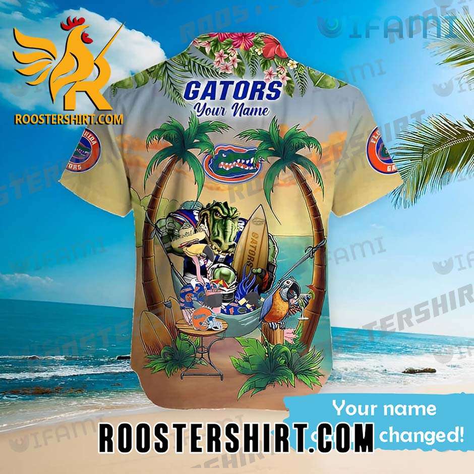 Florida Gators Hawaiian Shirt Mascot Flamingo Parrot Personalized Gift For Gators Fans