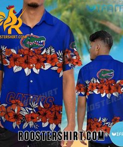 Florida Gators Hawaiian Shirt Orange Hibiscus Tropical Leaf Gift For Gators Fans