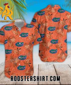 Florida Gators Hawaiian Shirt Orange Tropical Leaves Gift For Gators Fans