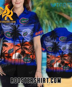 Florida Gators Hawaiian Shirt Sunset Coconut Tree Gift For Gators Fans