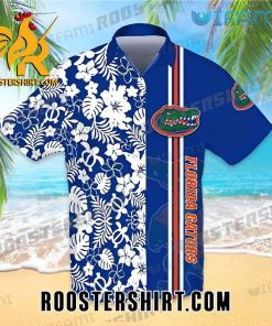 Florida Gators Hawaiian Shirt White Turtle Flower Logo Gift For Gators Fans
