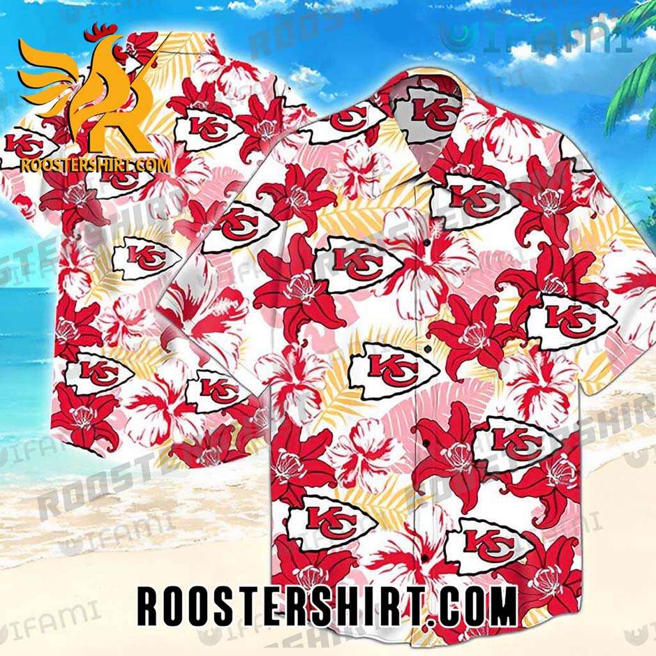 Flower Tropical Leaf Pattern Kansas City Chiefs Hawaiian Shirt