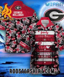 Georgia Bulldogs Hawaiian Shirt Football Home Run Love Celebrate Bulldogs Peace Gift For Georgia Fans