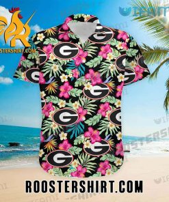 Georgia Bulldogs Hawaiian Shirt Hibiscus Gift For Georgia Fans