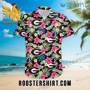 Georgia Bulldogs Hawaiian Shirt Hibiscus Gift For Georgia Fans