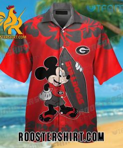 Georgia Bulldogs Hawaiian Shirt Mickey Surfing Gift For Georgia Fans