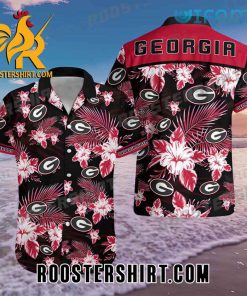 Georgia Bulldogs Hawaiian Shirt Tropical Floral Gift For Georgia Fans