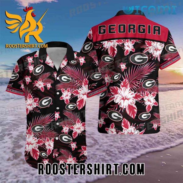 Georgia Bulldogs Hawaiian Shirt Tropical Floral Gift For Georgia Fans