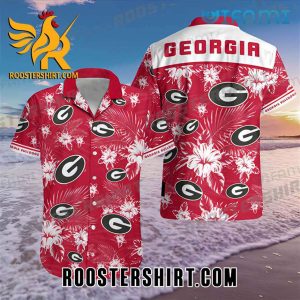 Georgia Bulldogs Hawaiian Shirt Tropical Flower Gift For Georgia Fans