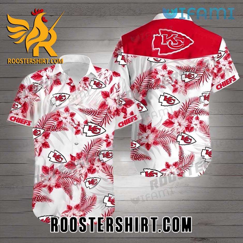 Hibiscus Palm Leaves Logo Kansas City Chiefs Hawaiian Shirt