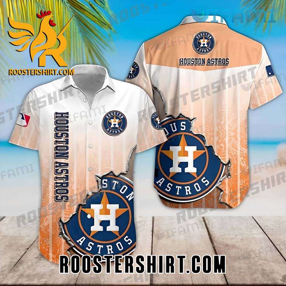Houston Astros Hawaiian Shirt Broken Effect Logo Astros Gift For Best Friends