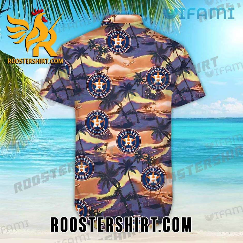 Houston Astros Hawaiian Shirt Coconut Islands Sunset