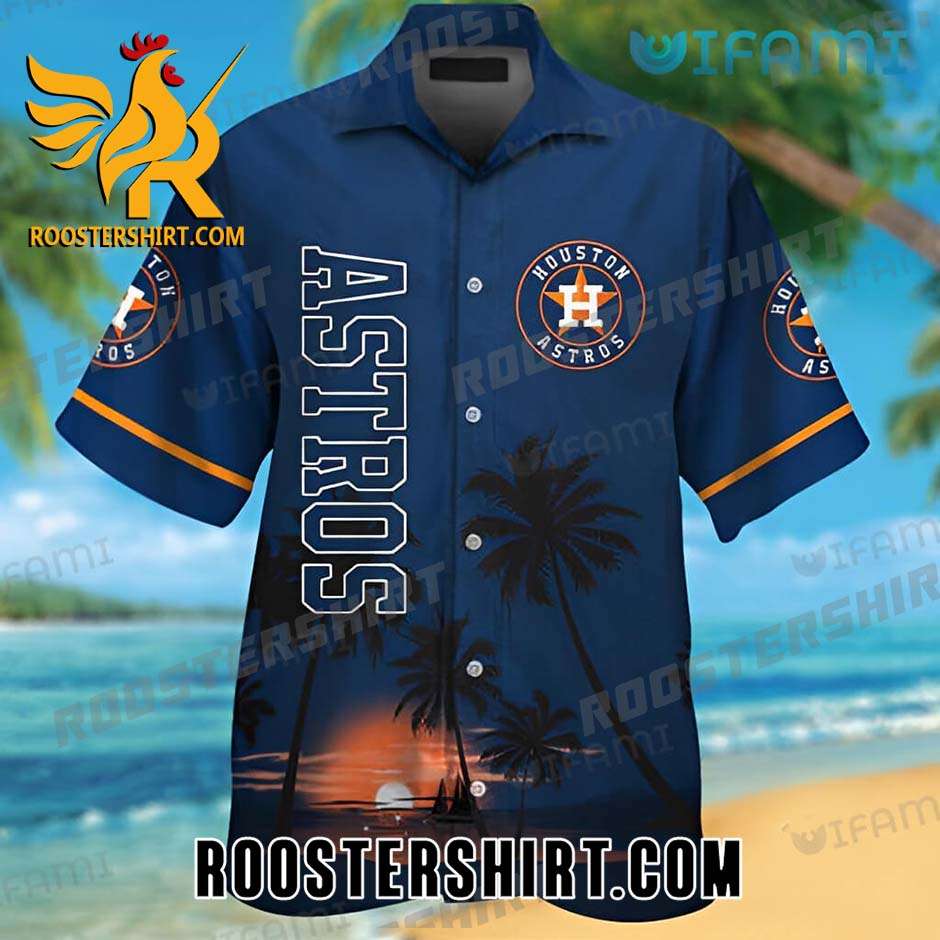 Houston Astros Sunset Beach Coconut Tree Hawaiian Shirt
