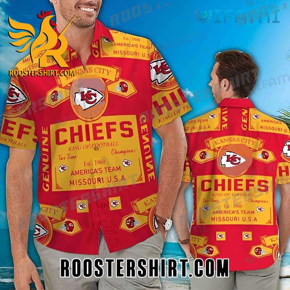 KC Chiefs Budweiser Label Kansas City Chiefs Hawaiian Shirt And Shorts