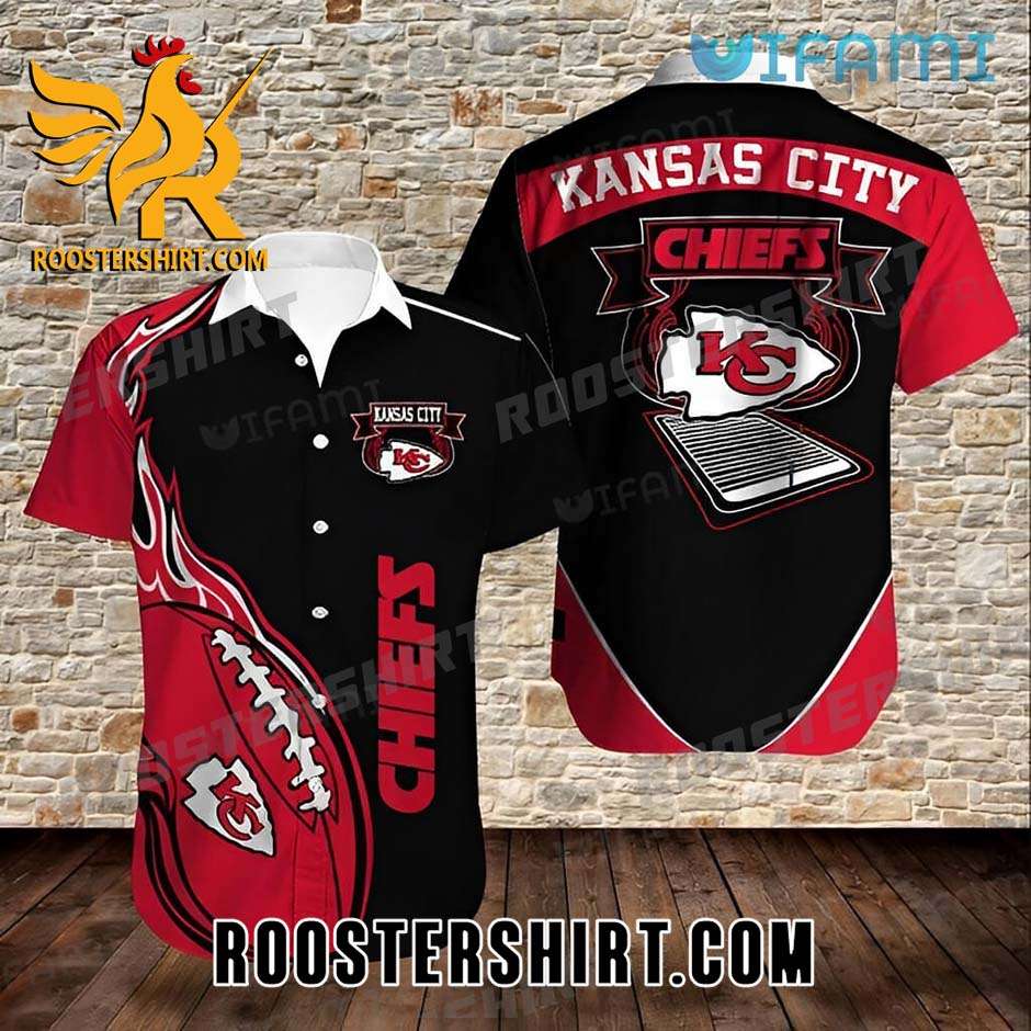 KC Chiefs Football On Fire Kansas City Chiefs Hawaiian Shirt And Shorts