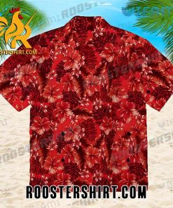 KC Chiefs Red Hibiscus Palm Leaf Kansas City Chiefs Hawaiian Shirt