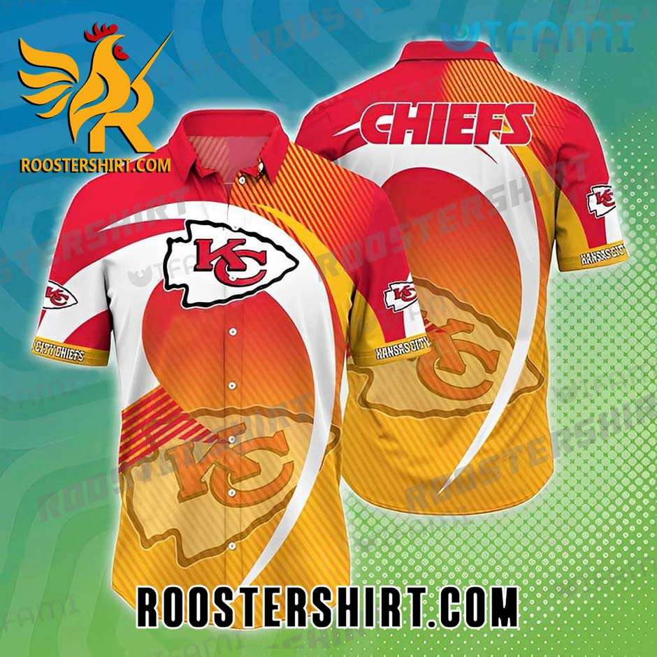 KC Chiefs Stripe Pattern Kansas City Chiefs Hawaiian Shirt And Shorts