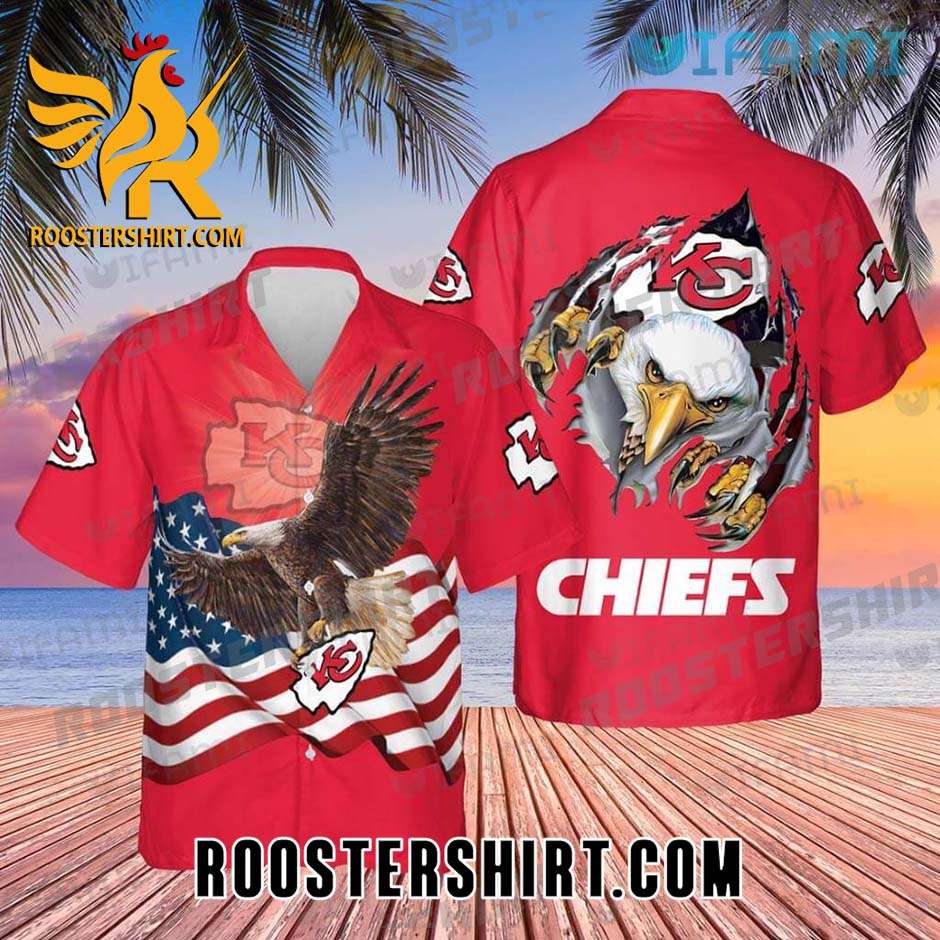 KV Chiefs Eagles Usa Flag Kansas City Chiefs Hawaiian Shirt