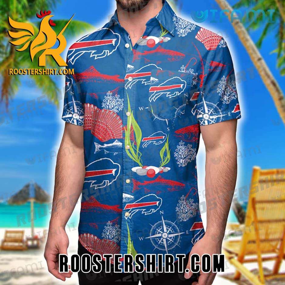 Limited Edition Buffalo Bills Hawaiian Shirt Scallops Coral Fish For Bills Fans