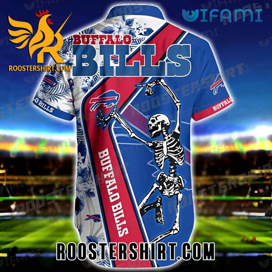 Limited Edition Buffalo Bills Hawaiian Shirt Skeleton Dancing Hibiscus Palm Leaves For Bills Fans