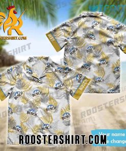 Limited Edition Busch Light Hawaiian Shirt Custom Name Tropical Leaves For Beer Fans