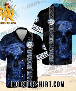 Limited Edition Busch Light Hawaiian Shirt Skull Danger For Beer Fans