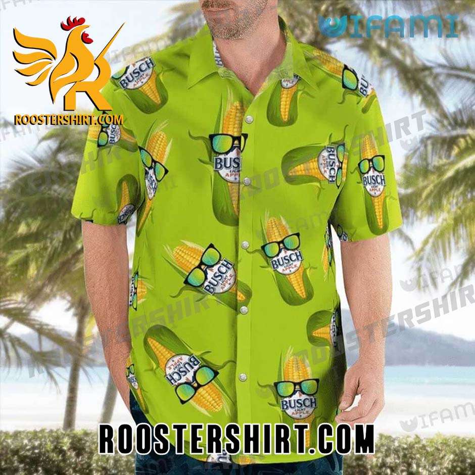 Limited Edition Quality Busch Light Apple Hawaiian Shirt Funny Corn For Beer Fans