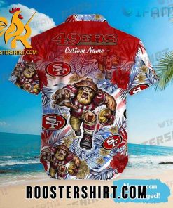 Mascot Custom Name San Francisco 49ers Hawaiian Shirt Gift For Fans