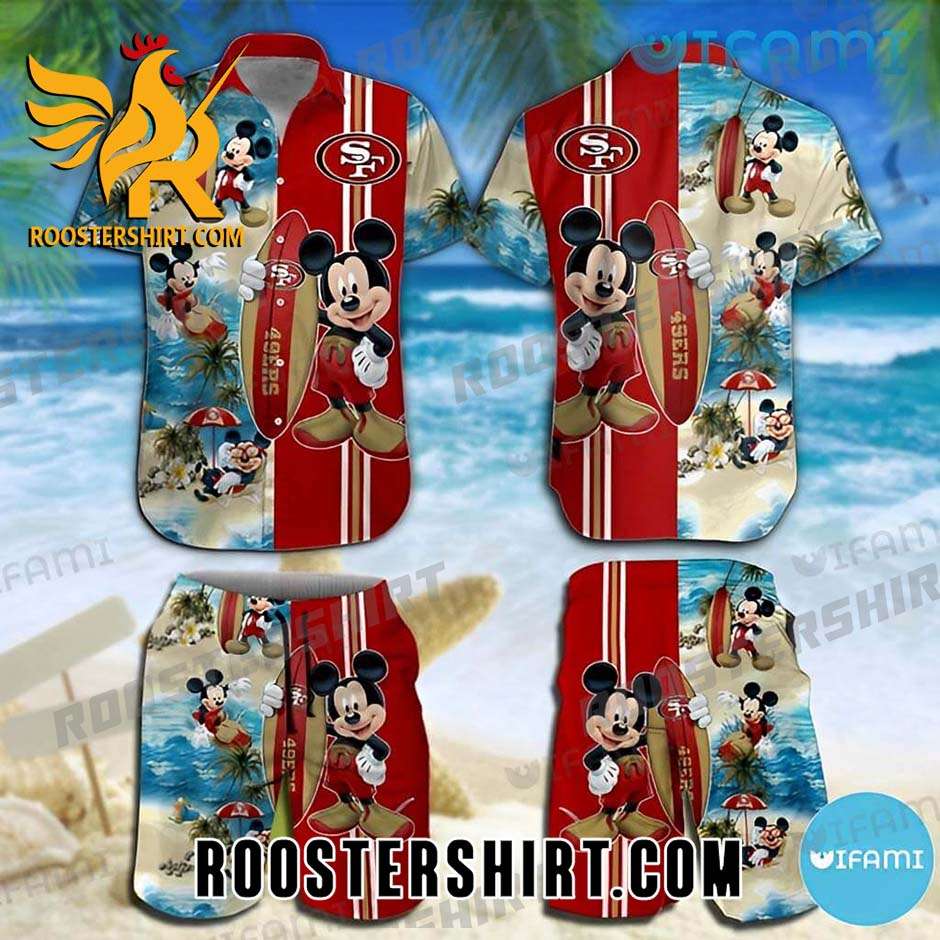 Mickey Mouse San Francisco 49ers Hawaiian Shirt And Shorts
