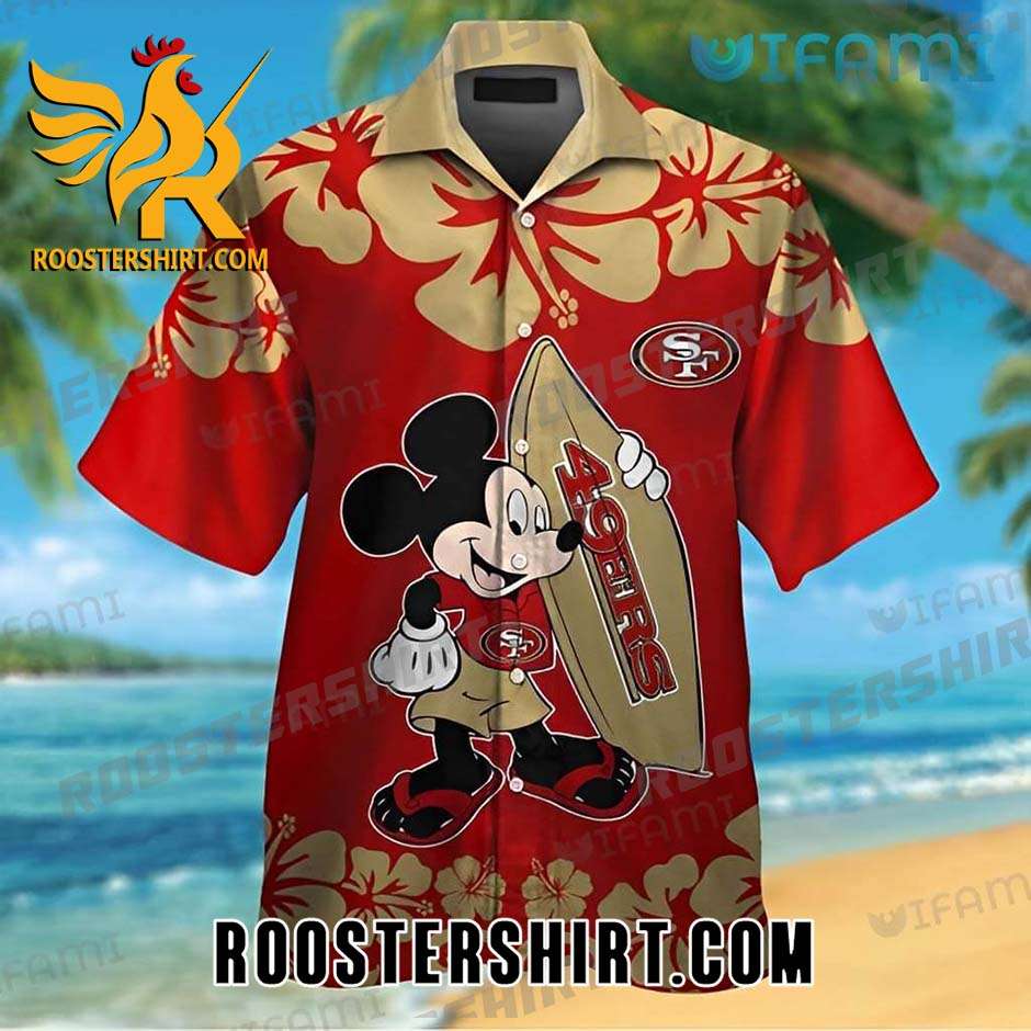 Mickey Surfing San Francisco 49ers Hawaiian Shirt