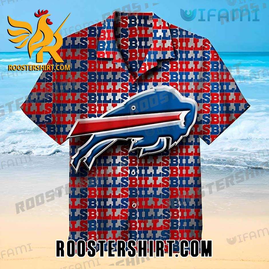NFL Buffalo Bills Hawaiian Shirt Typography Logo For Bills Fans