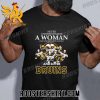 Never Underestimate A Woman Who Understand Hockey And Loves Boston Bruins 2023 Signatures Unisex T-Shirt Gift For Fans