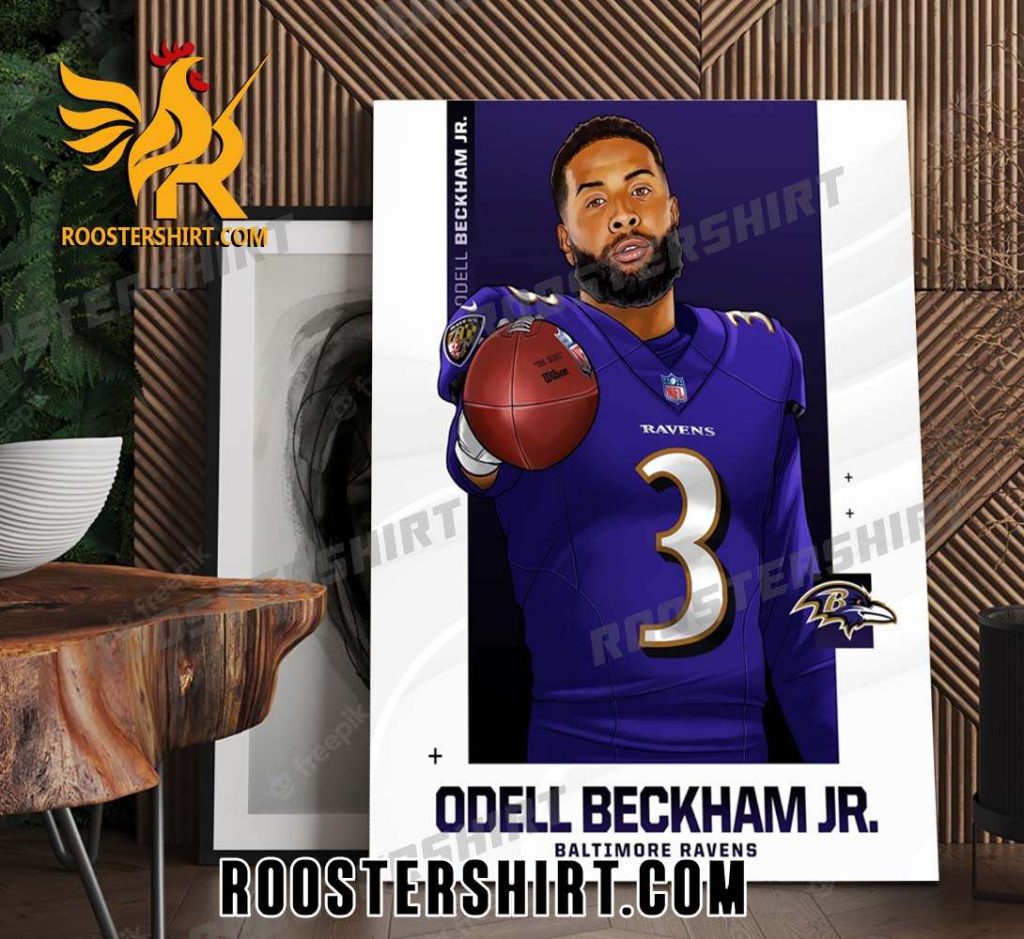 Odell Beckham Jr Baltimore Ravens NFL Poster Canvas