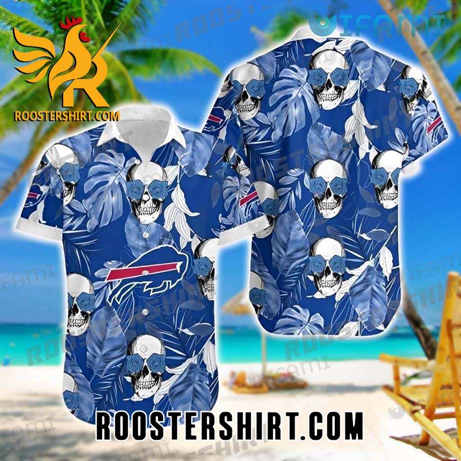 Official Buffalo Bills Hawaiian Shirt Roses Skull Palm Leaves For Bills Fans