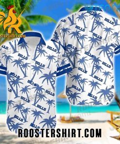 Official Buffalo Bills Hawaiian Shirt White Blue Coconut For Bills Fans